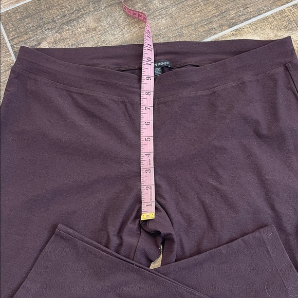 NWT Eileen Fisher Washable Stretch Crepe Slim Ankle Pant Eggplant Purple Large - Picture 10 of 12